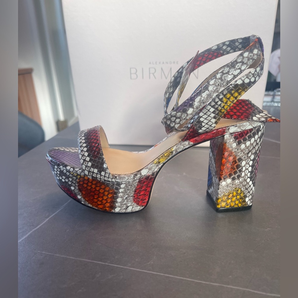 Alexandre Birman Red and Orange Platform Shoes with Bold Design
